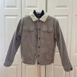 Brooklyn Cloth Beige Corduroy Jacket with Sherpa Lining